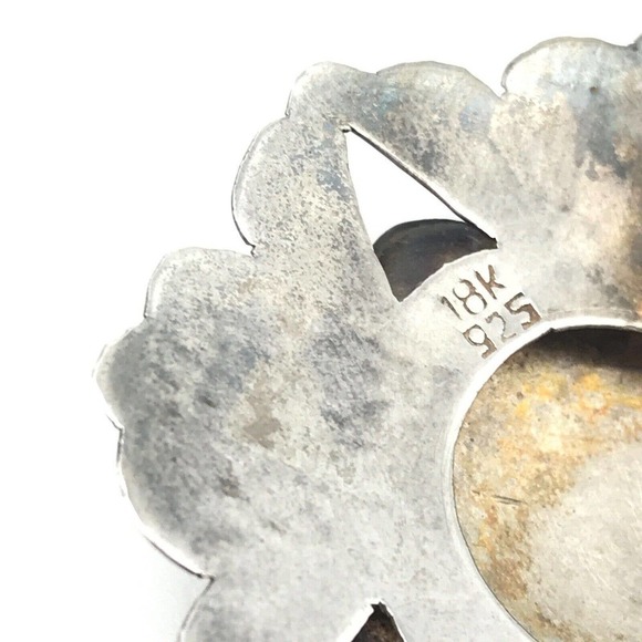 Vintage 925 Sterling Silver 18k Yellow Gold Camel Llama Brooch Pin Pendant - Picture 5 of 8